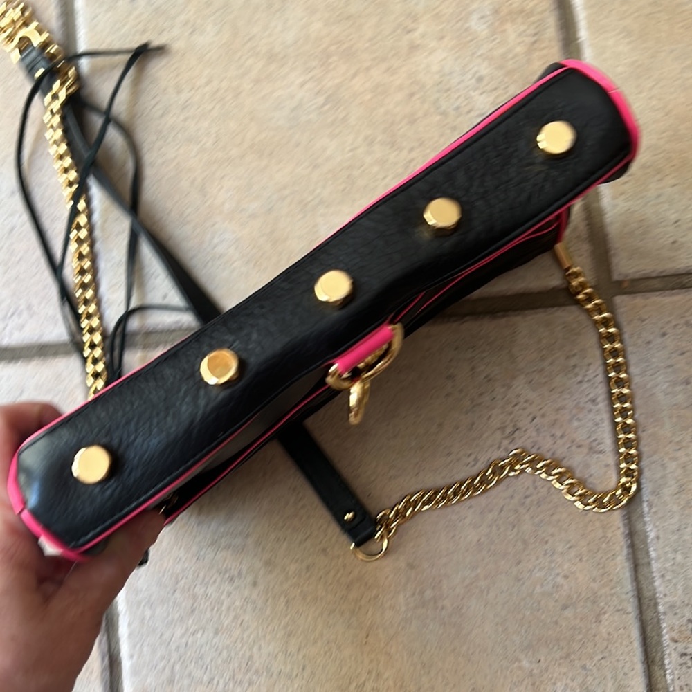 Rebecca Minkoff Black Leather/Pink MAC Crossbody/Clutch - Picture 5 of 9